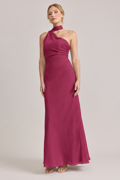 Imani Chiffon Dress | Made To Order | Hot Pink
