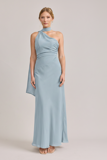 Imani Chiffon Dress | Made To Order | Light Blue