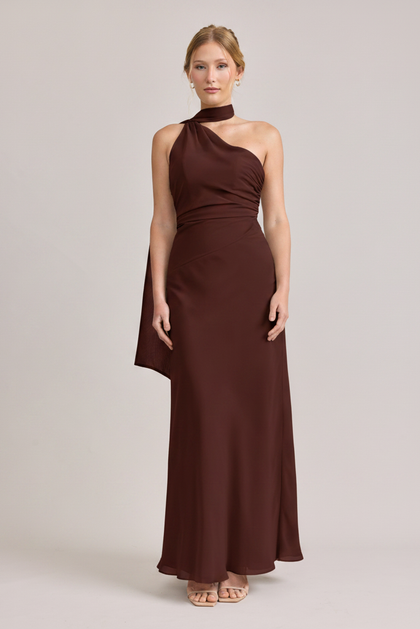 Imani Chiffon Dress | Made To Order | Mahogany
