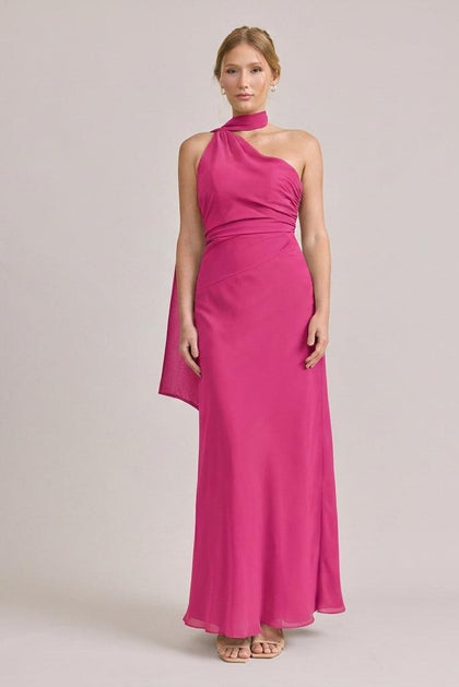 Imani Chiffon Dress | Made To Order | Malibu Pink