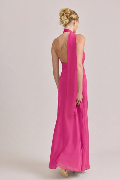 Imani Chiffon Dress | Made To Order | Malibu Pink