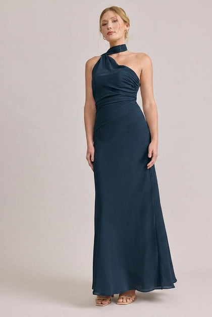 Imani Chiffon Dress | Made To Order | Navy Blue