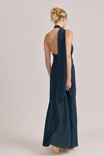 Imani Chiffon Dress | Made To Order | Navy Blue