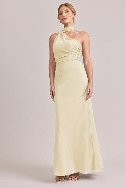 Imani Chiffon Dress | Made To Order | Pale Yellow