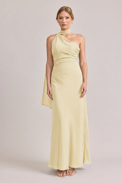 Imani Chiffon Dress | Made To Order | Pale Yellow