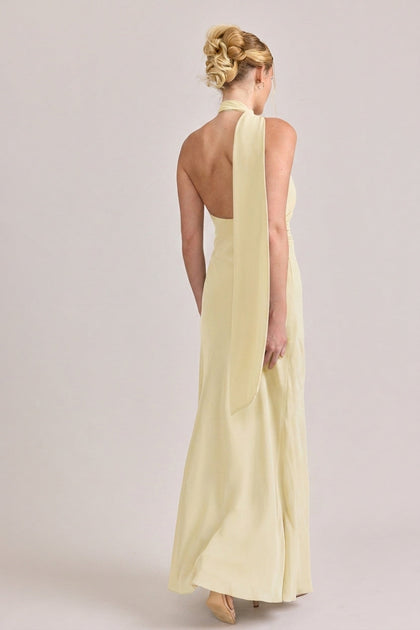 Imani Chiffon Dress | Made To Order | Pale Yellow