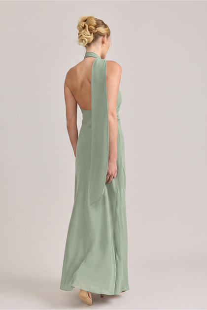 Imani Chiffon Dress | Made To Order | Sage