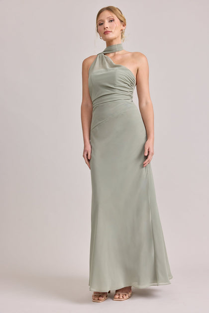 Imani Chiffon Dress | Made To Order | Sage