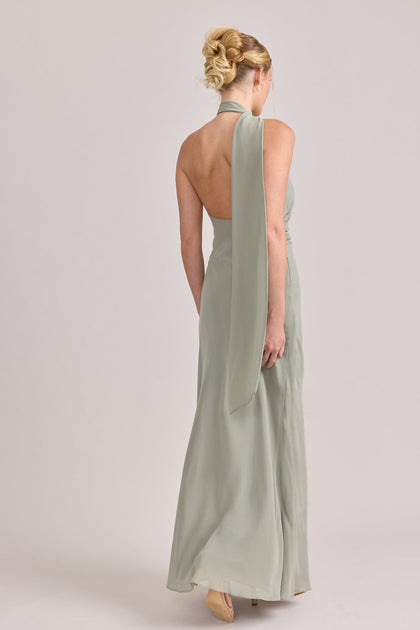 Imani Chiffon Dress | Made To Order | Sage