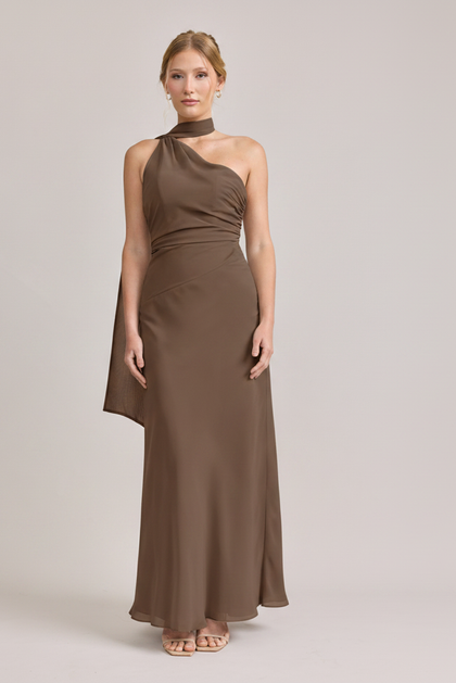 Imani Chiffon Dress | Made To Order | Truffle