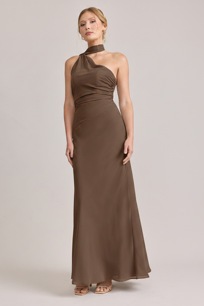 Imani Chiffon Dress | Made To Order | Truffle