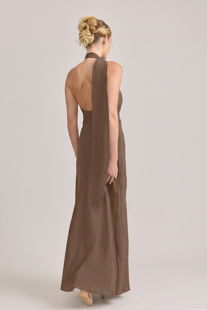 Imani Chiffon Dress | Made To Order | Truffle