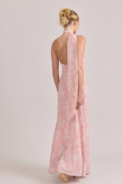 Imani Chiffon Floral Print Dress | Made To Order | Blush Bouquet
