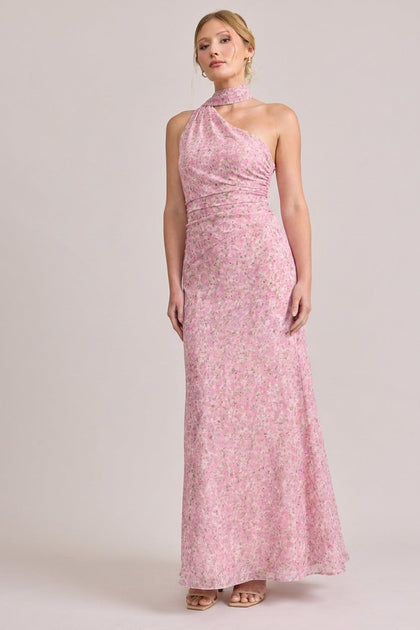 Imani Chiffon Floral Print Dress | Made To Order | Perfect Pink Posey