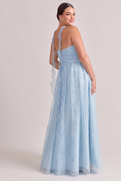 Lace Skinny Scarf | Sky Blue