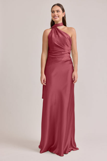 Imani Satin Dress | Made To Order | Berry