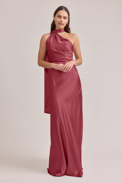 Imani Satin Dress | Made To Order | Berry