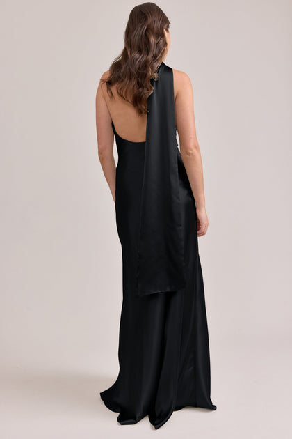 Imani Satin Dress | Made To Order | Black