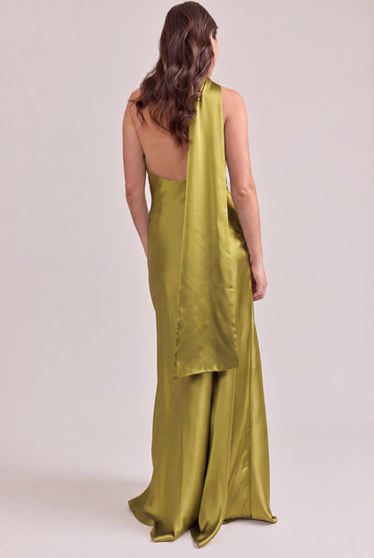 Imani Satin Dress | Made To Order | Chartreuse