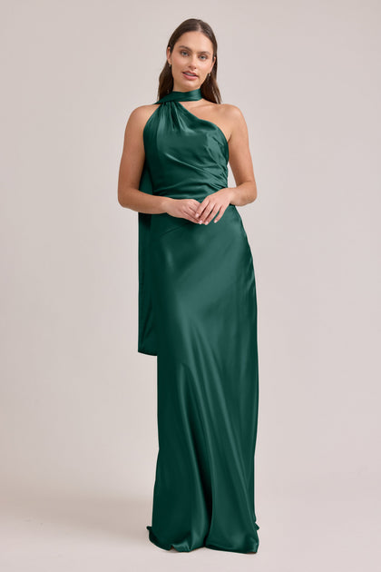 Imani Satin Dress | Made To Order | Emerald