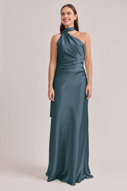Imani Satin Dress | Made To Order | Eucalyptus