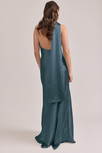 Imani Satin Dress | Made To Order | Eucalyptus