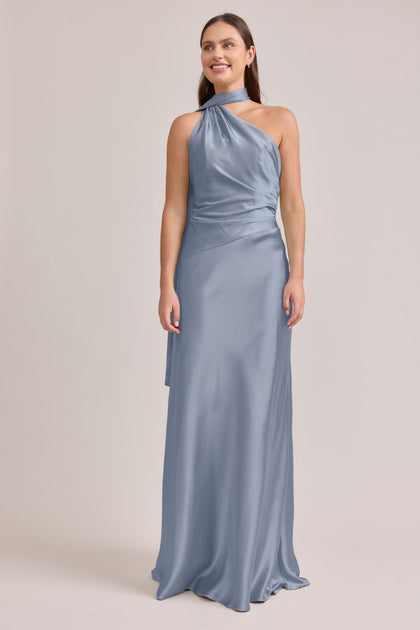 Imani Satin Dress | Made To Order | French Blue