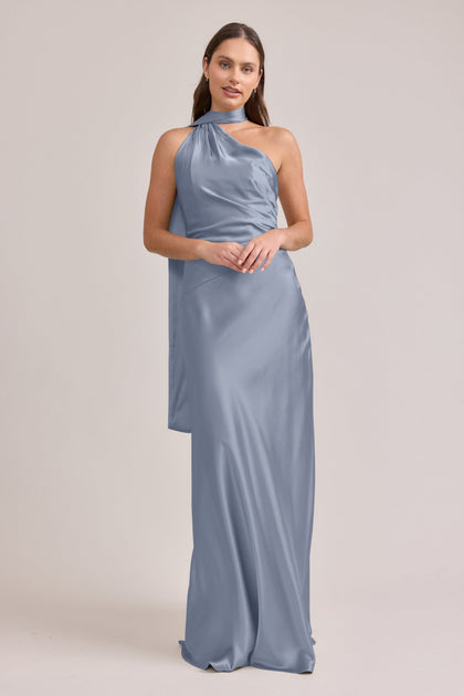 Imani Satin Dress | Made To Order | French Blue