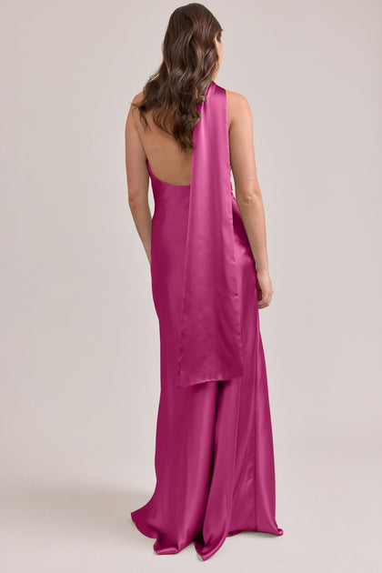 Imani Satin Dress | Made To Order | Fuchsia