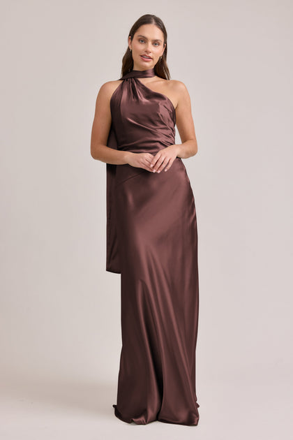 Imani Satin Dress | Made To Order | Mahogany