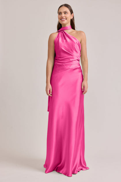 Imani Satin Dress | Made To Order | Malibu Pink