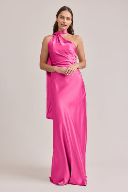 Imani Satin Dress | Made To Order | Malibu Pink
