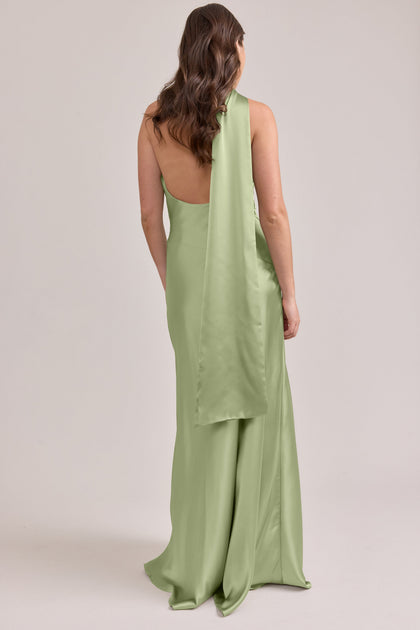 Imani Satin Dress | Made To Order | Matcha