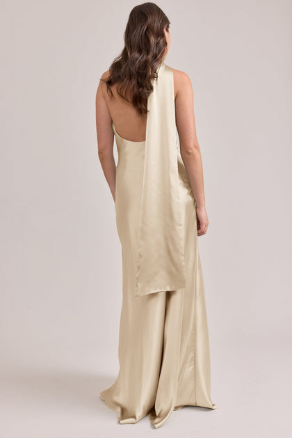 Imani Satin Dress | Made To Order | Pale Yellow