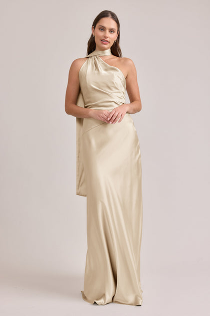 Imani Satin Dress | Made To Order | Pale Yellow