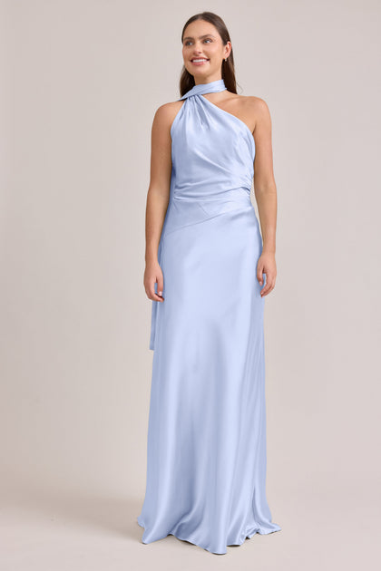 Imani Satin Dress | Made To Order | Periwinkle