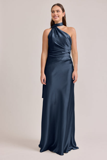 Imani Satin Dress | Made To Order | Romantic Blue