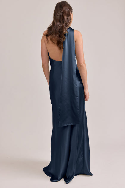 Imani Satin Dress | Made To Order | Romantic Blue