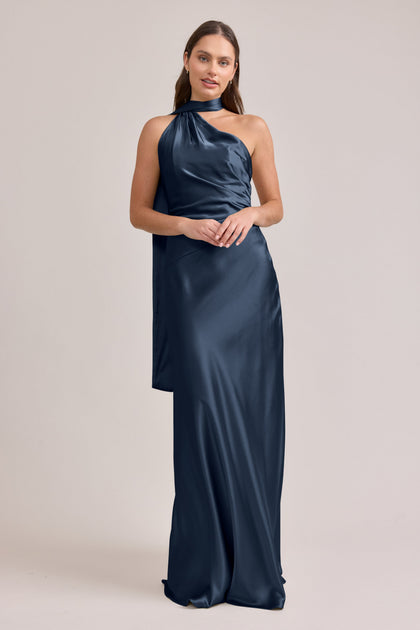 Imani Satin Dress | Made To Order | Romantic Blue