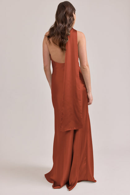 Imani Satin Dress | Made To Order | Rust