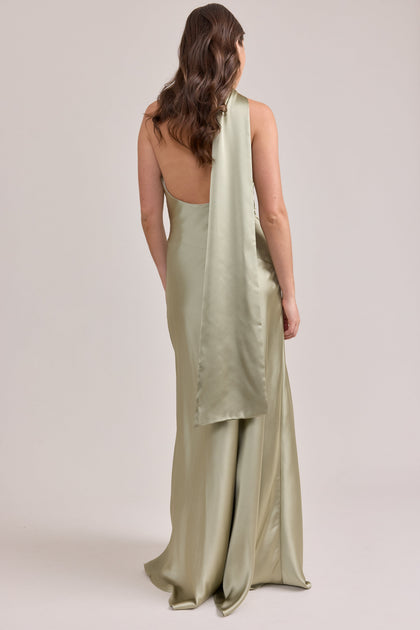 Imani Satin Dress | Made To Order | Silver Sage