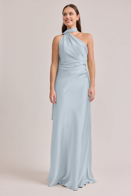 Imani Satin Dress | Made To Order | Sky Blue