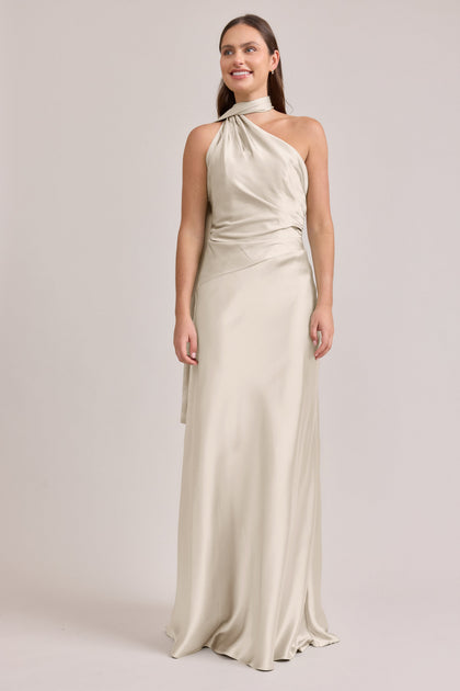 Imani Satin Dress | Made To Order | Soft Champagne