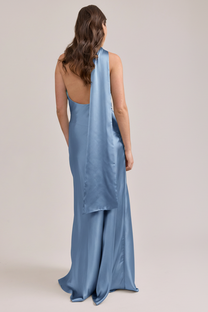 Imani Satin Dress | Made To Order | True Blue