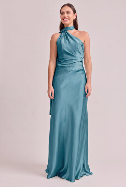 Imani Satin Dress | Made To Order | Turquoise