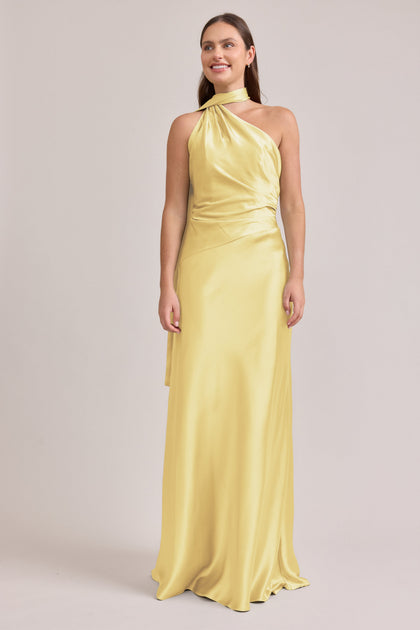 Imani Satin Dress | Made To Order | Yellow