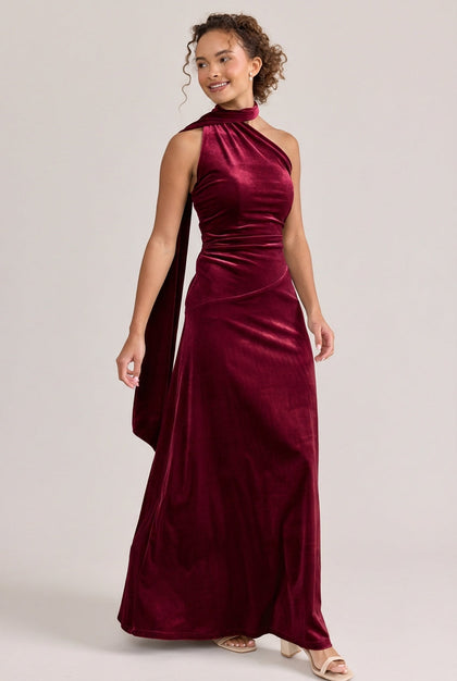 Imani Velvet Dress | Made To Order | Burgundy