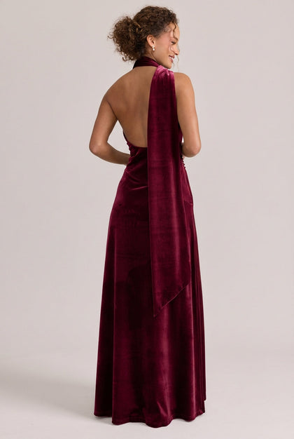 Imani Velvet Dress | Made To Order | Burgundy