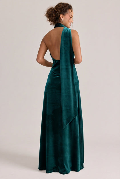 Imani Velvet Dress | Made To Order | Emerald