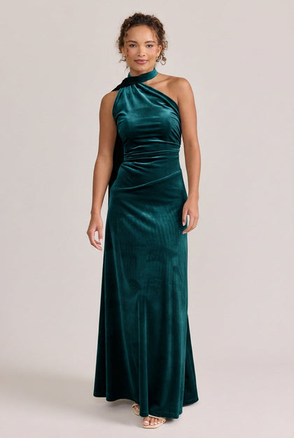 Imani Velvet Dress | Made To Order | Emerald